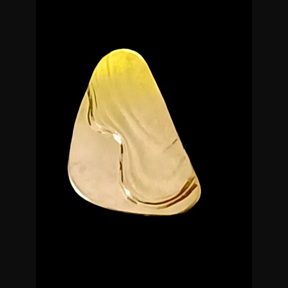 Leigh Miller Brass Splater Mismatched Ripple Effect 925 Backs And Post Earrings - Picture 4 of 5